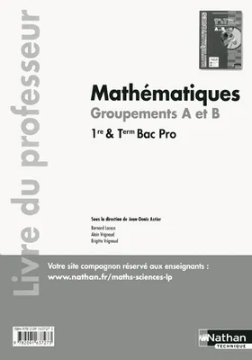 Mathématiques 1re/Tle Bac Pro Groupements A et B Livre du professeur