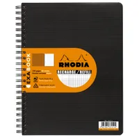 Recharge ExaBook Rhodia reliure intégrale A4+ 160 pages Séyès + marge et cadre en-tête 90 g. - Noir