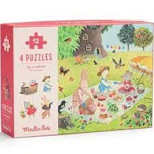 4 mini puzzles des saisons (4x12 pièces)