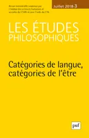 études philosophiques 2018, n° 3, Catégories de langues / Catégories de l'être