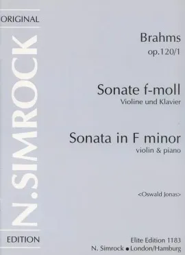 Sonata in F Minor, The composer's arrangement of his Sonata in F Minor for clarinet and piano. op. 120/1. violin and piano.