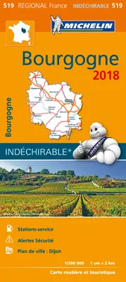 Région France carte indéchirable, 7010, Carte Régionale Bourgogne 2018