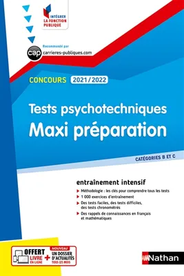 Tests psychotechniques, maxi préparation, Concours 2021-2022