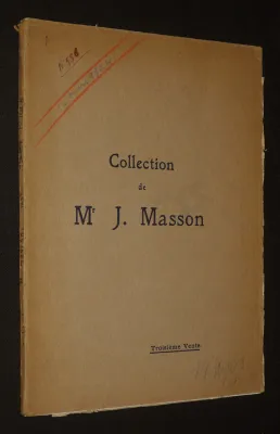 Catalogue des aquarelles et dessins de l'Ecole française du XVIIIe siècle composant la collection de Mr J. Masson (Hôtel Drouot, jeudi 20 mars 1924