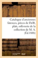 Catalogue d'anciennes faïences françaises et étrangères des fabriques de Nevers, de Rouen