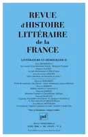 Revue d'histoire littéraire de la France 2006..., Littérature et démocratie (II)
