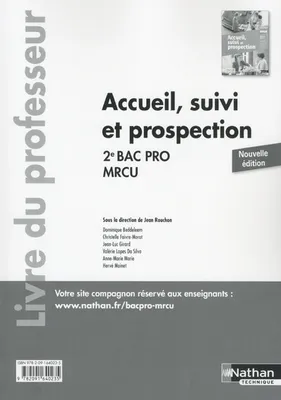 Accueil suivi et prospection 2ème Bac pro MRCU - professeur - 2016