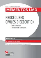 Procédures civiles d'exécution / voies d'exécution, procédures de distribution