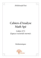 1, Cahiers d'Analyse Math Spé, Cahier N°1 Espaces vectoriels normés