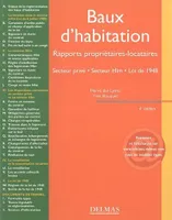 Baux d'habitation, rapports propriétaires-locataires, secteur privé, secteur HLM, loi de 1948