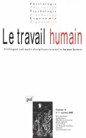 Le travail humain 2008 - vol. 71 - n° 1