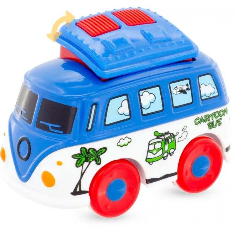 Jeux et Jouets Jeux d'imagination Voitures, trains et bateaux Mini bus van  métal à friction Miniature cartoon