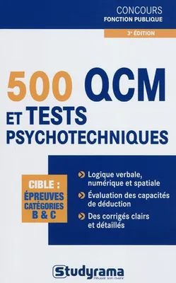 500 qcm et tests psychotechniques
