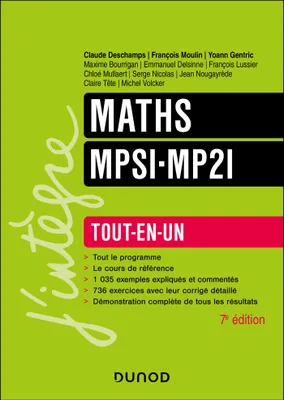 Maths MPSI-MP2I Tout-en-un - 7e éd., Tout-en-un