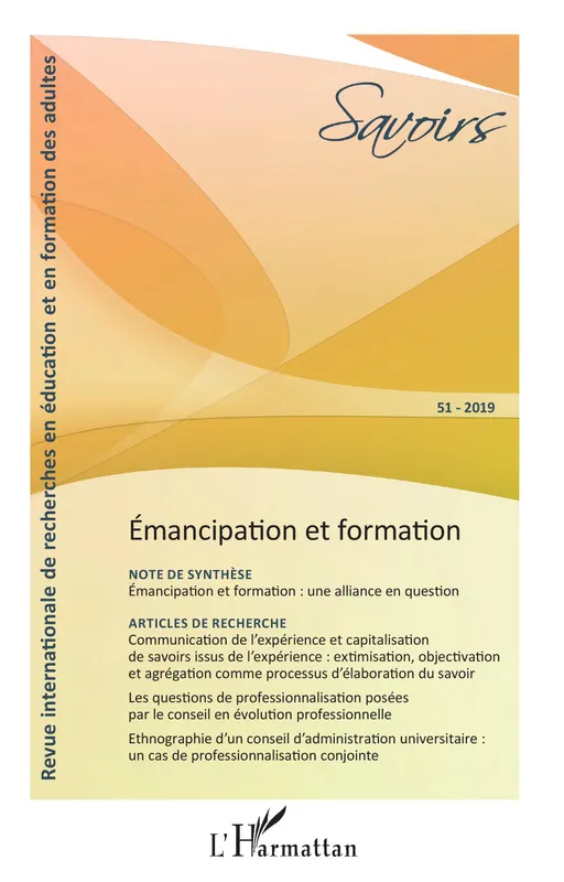 Livres Scolaire-Parascolaire Pédagogie et science de l'éduction Émancipation et formation XXX