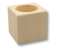 Pot à crayon cubique en bois 
