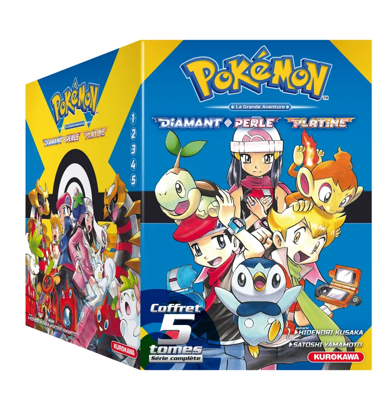 Livres Mangas Shonen COFFRET Pokémon Diamant Perle / Platine - tomes 1 à 5 + Guide Pokémon Hidenori Kusaka, Satoshi Yamamoto
