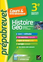 Histoire-géographie EMC 3e - Prépabrevet Cours & entraînement, cours, méthodes et exercices progressifs