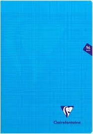 Cahier piqué Mimesys A4 96 pages grands carreaux couverture polypropylène - Bleu
