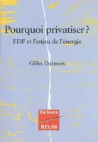 A quoi bon privatiser ? L'enjeu français de l'énergie, EDF et l'enjeu de l'énergie