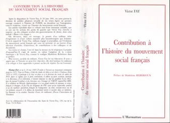 Contribution à l'histoire du mouvement social français