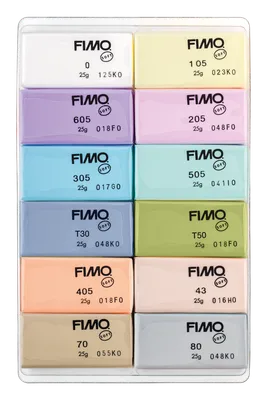 Fimo® soft Colour Pack - Set 12 1/2 pains pâte à modeler 25g couleurs pastel assorties (0, 105, 20, 205, 305, 405, 43, 505, 605, 70, 80, 87)