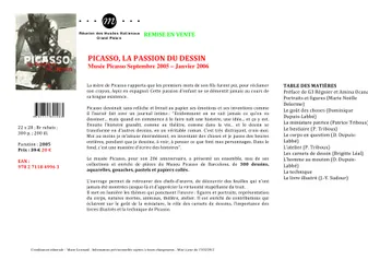 Picasso / la passion du dessin : exposition à Paris, Musée Picasso, 27 septembre 2005-9 janvier 2006, la passion du dessin