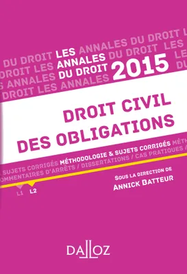 Annales Droit civil des obligations 2015