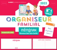 Organiseur familial Mémoniak 2023, calendrier organisation familial mensuel (sept. 2022- déc. 2023)
