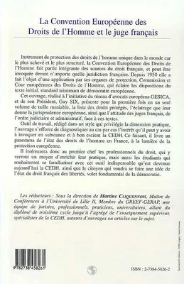 La Convention européenne des droits de l'homme et le juge français, Vademecum de pratique professionnelle