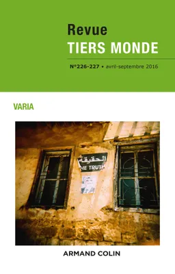 Revue Tiers Monde nº 226-227 (2-3/2016) Varia, Varia