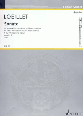 Six Sonatas, No. 3 F major. op. 3. treble recorder (flute, oboe, violin) and basso continuo; cello/viola da gamba ad libitum.