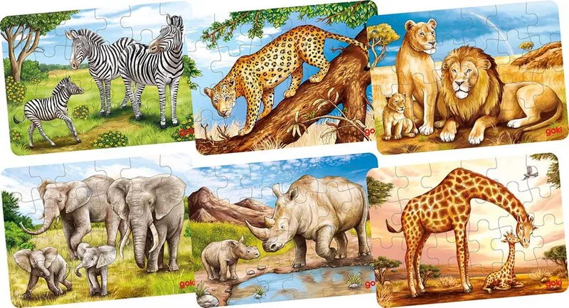 Jeux et Jouets Puzzle Puzzle entre 24 pièces et 50 pièces Mini Puzzle Parents et petits animaux - 24 pièces Puzzle