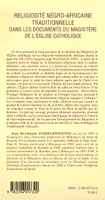 Religiosité négro-africaine traditionnelle dans les documents, Du magistère de l'Eglise catholique (1951-1995)