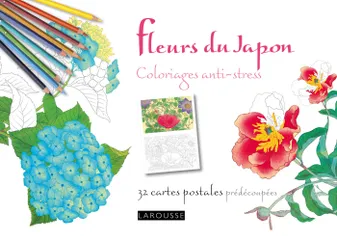 Fleurs du Japon coloriages anti-stress 32 cartes postales