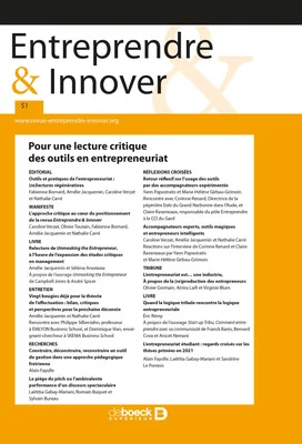 Entreprendre & Innover n° 51, Pour une lecture critique des outils en entrepreneuriat