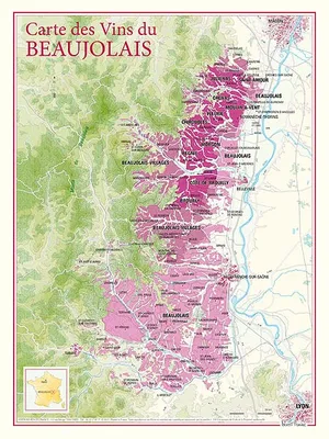 Carte des Vins du Beaujolais, 30x40 cm