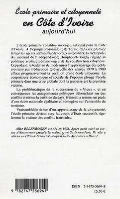 Ecole primaire et citoyenneté en Côte d'ivoire aujourd'hui, 1960-2003