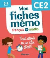 Mes fiches mémo Français et Maths CE2, Tout retenir en un clin d'oeil