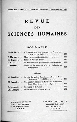 Revue des Sciences Humaines, n°79/juillet - septembre 1955