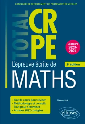 Réussir l’épreuve écrite de mathématiques - CRPE - Concours 2023-2024