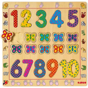 Tableau puzzle bois - 1 à 10
