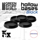 Socles 50mm ronds en plastique noir avec creux (x5)