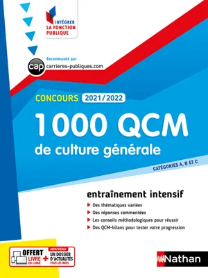 1 000 QCM Culture générale - Concours 2021-2022 - N° 28 - Catégories ABC - (IFP) E-PUB 2021