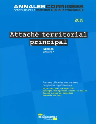 attaché territorial principal 2019, Examen d'avancement de grade. Catégorie A