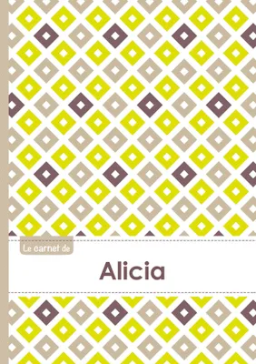 Le carnet d'Alicia - Lignes, 96p, A5 - Carré Poussin Gris Taupe