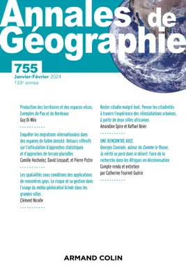 Annales de géographie - N°755 1/2024, Varia