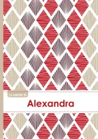 Le carnet d'Alexandra - Lignes, 96p, A5 - Pétales Japonaises Violette Taupe Rouge