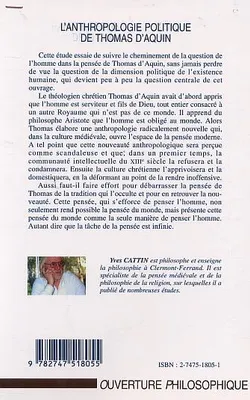 ANTHROPOLOGIE POLITIQUE DE THOMAS D'AQUIN
