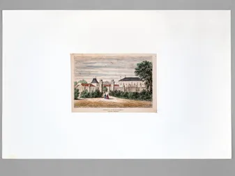 Château La Lagune (Ludon-Médoc) à M. Piston d'Eaubonne [ Gravure originale en couleurs ]